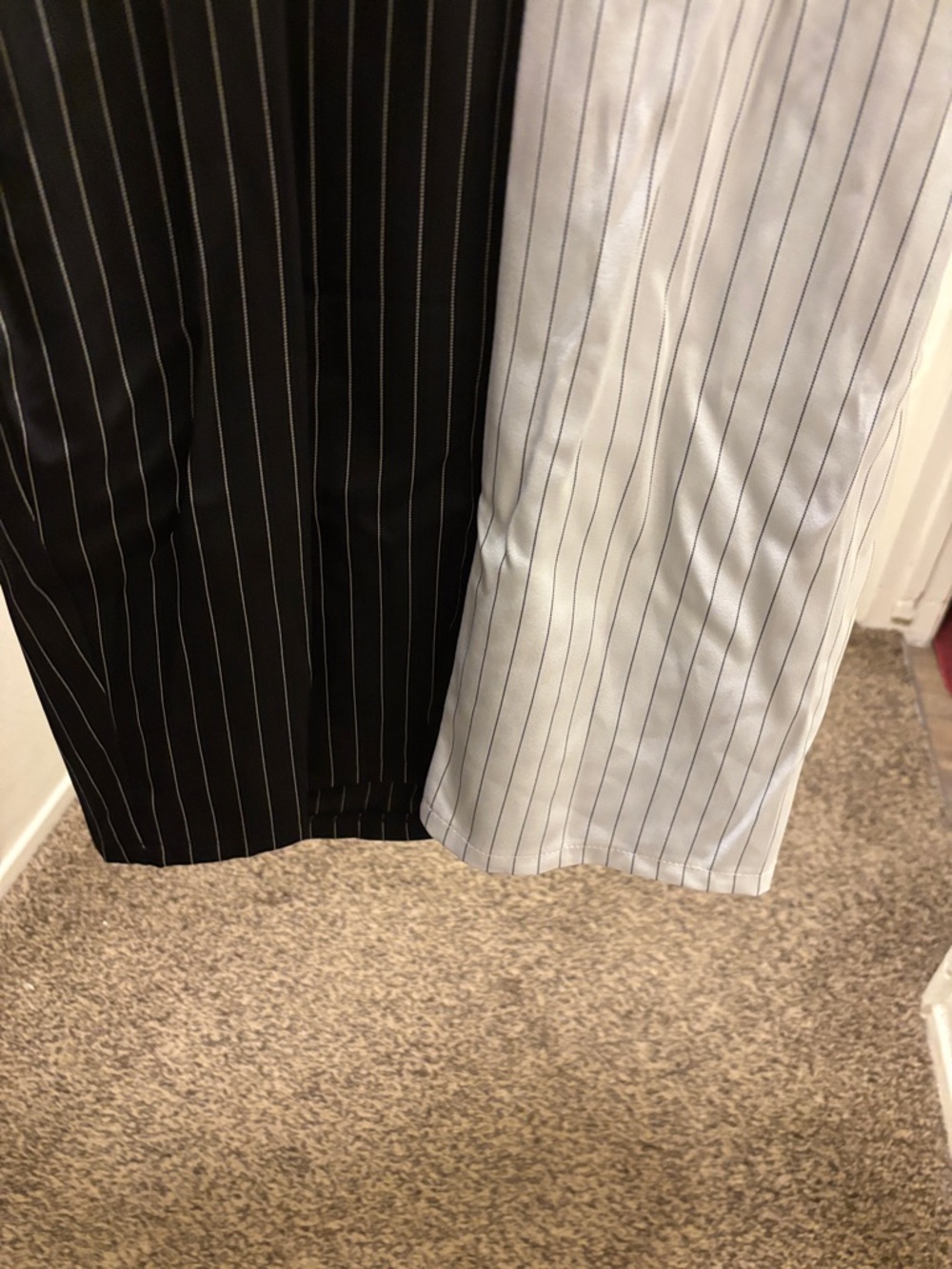 CBR Black and White Pinstripe Asymmetrical Blazer Dress - Picture 11 of 11